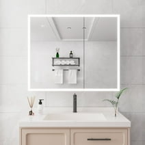 HomCom Double Door Wall Mounted Bathroom Mirror Medicine Cabinet with ...