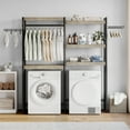 thumbnail image 1 of CREATIVE HOBBIES 5-Tier Wood Over The Washer and Dryer Storage Shelf- Laundry Room Organization Space Saving Laundry Drying Clothes RacksAdjustable Height Bathroom Shelf for Home Decor, 1 of 7