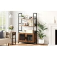 thumbnail image 1 of CREATIVE HOBBIES Bookshelf with Doors Industrial Bookcase with 3 Tiers Open Storage Shelves Rustic Bookshelves Tall Display Rack Cabinet Farmhouse Bookshelf for Bedroom, Living Room, Home Office, 1 of 9
