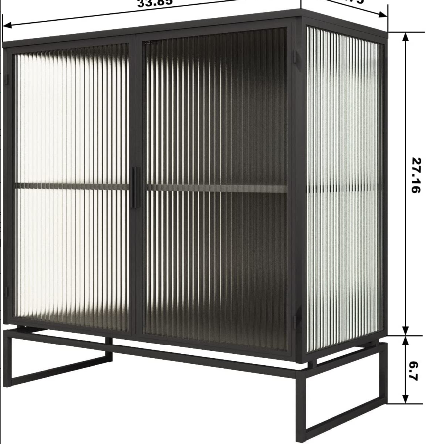 CREATIVE HOBBIES Buffet with Glass Doors, Sideboard