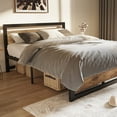 thumbnail image 1 of CREATIVE HOBBIES Metal and Wood Bed Frame with Headboard and Footboard Full Size Platform Bed Strong Metal Slat Support No Box Spring Needed Easy to Assemble, 1 of 8