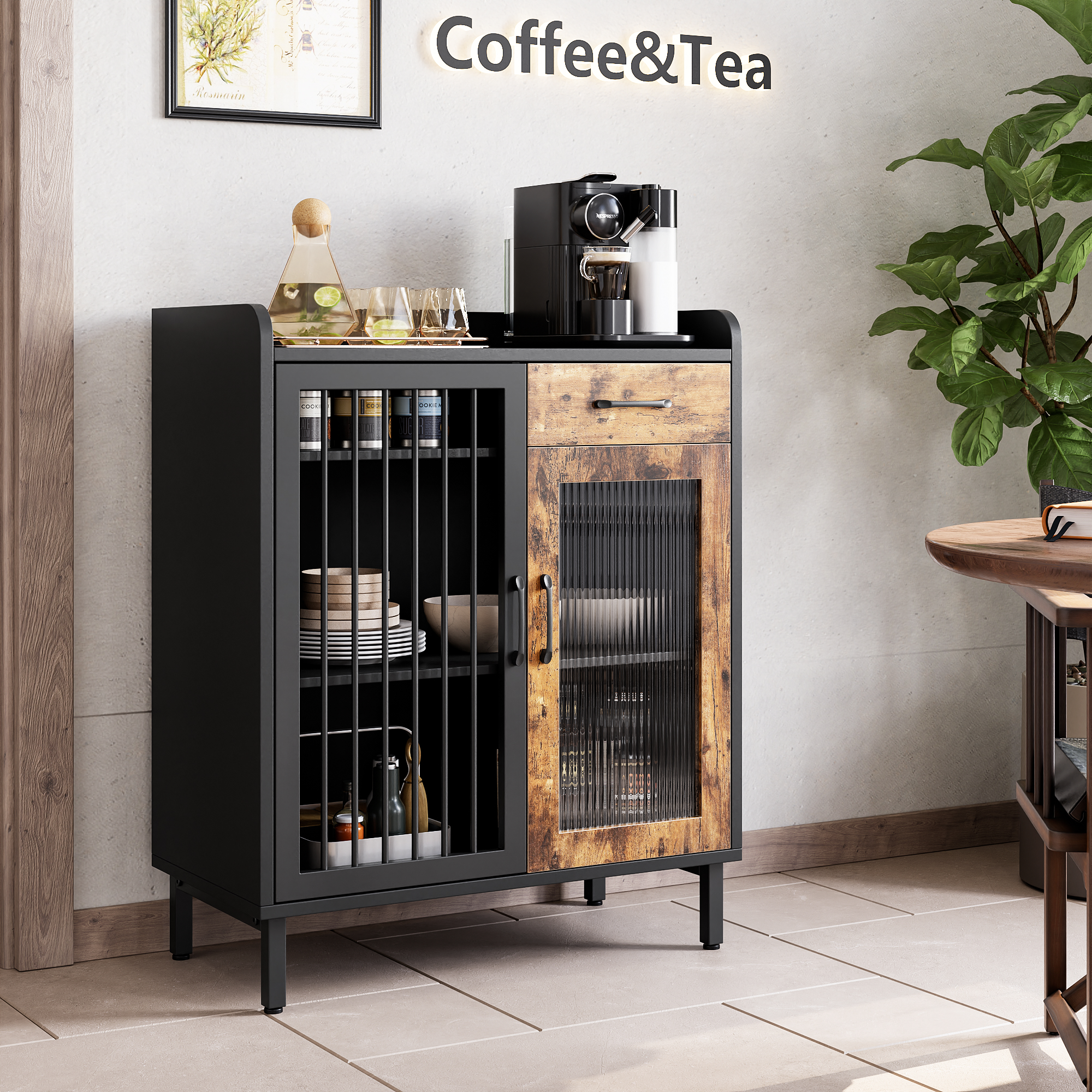 CREATIVE HOBBIES Modern Buffet Sideboard Kitchen Storage with