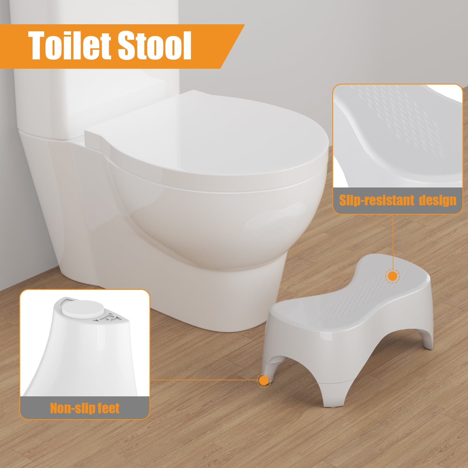 CREATIVE HOBBIES Toilet Stool Toilet Potty Step Stool 7"TallPlastic
