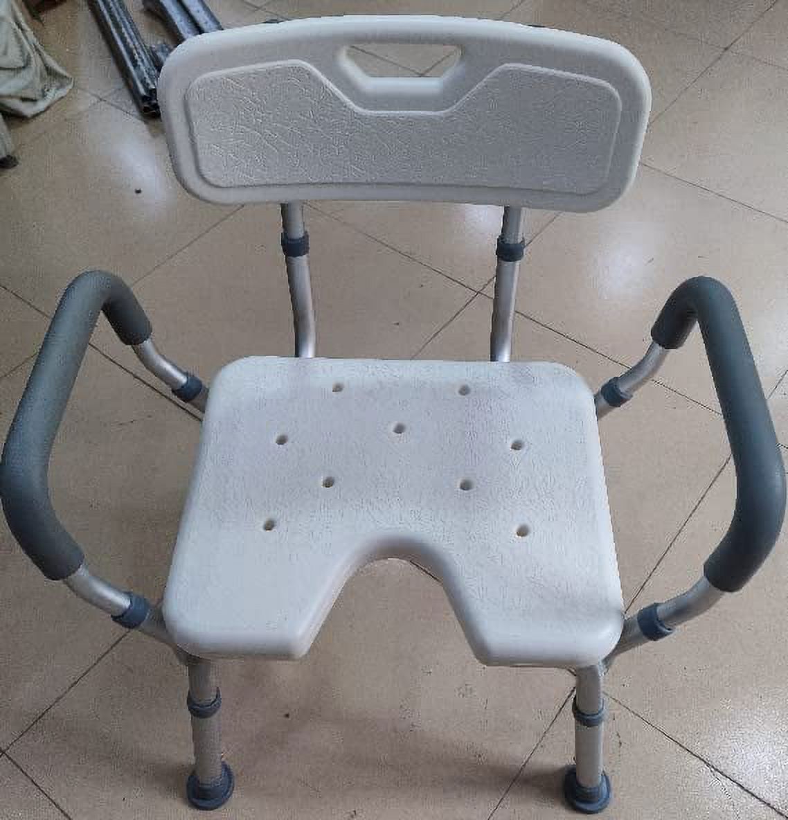 CREATIVE HOBBIES UCut Shower Chair with Back Insideand Padded Armrests