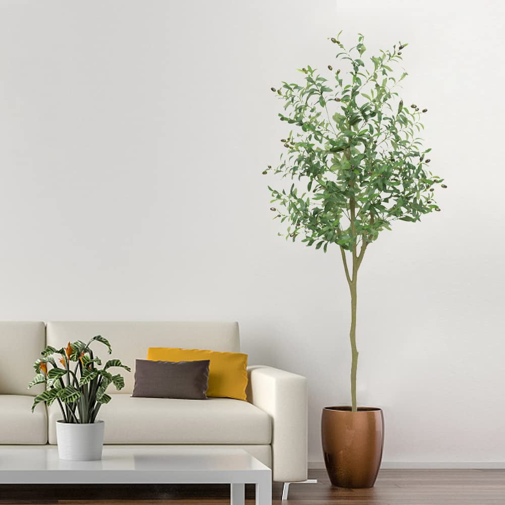 CREATIVE HOBBIESArtificial Olive Tree, 6Ft 1008 Leaves Faux Olive Tree ...
