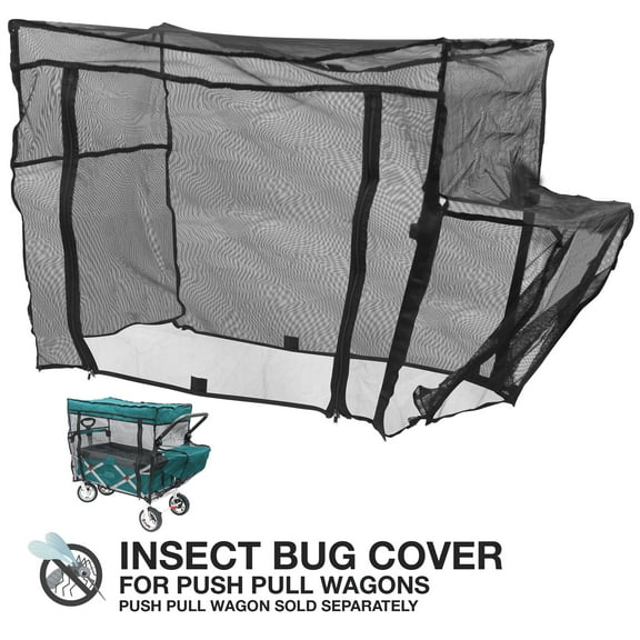 CREATIVE OUTDOOR Bug Net Cover w/ Zippered Opening for Push Pull Collapsible Wagons