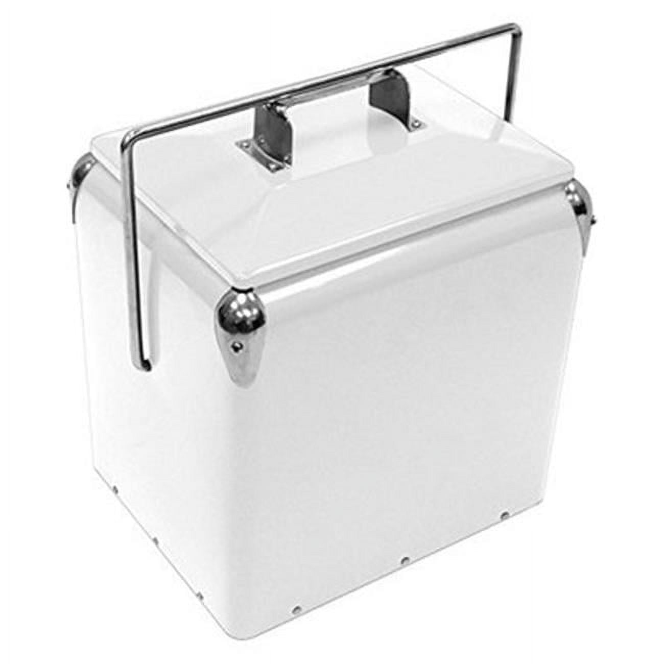 CREATIVE OUTDOOR Stainless Steel Retro Ice Chest Cooler, 8 lbs, White