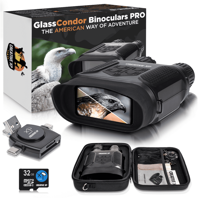 CREATIVE XP Digital Night Vision Binoculars for Complete Darkness -  GlassCondor Pro Infrared Night Vision Goggles for Hunting, Spy and  Surveillance