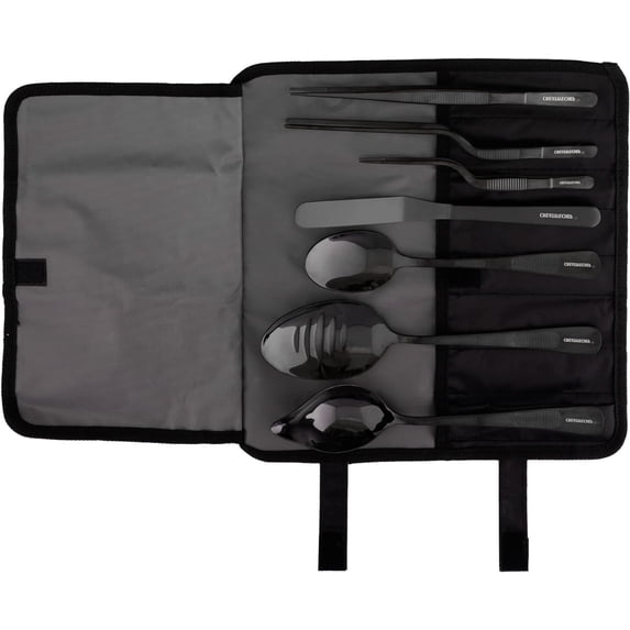 CREATIVECHEF Professional Chef Plating Kit, 7 Piece Culinary Plating Set, Black, Stainless Steel