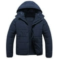 thumbnail image 1 of Chrisuno Big and Tall Puff Jacket Men Hooded Winter Coat Warm Puffer Jacket Thicken Cotton Coat with Removable Hood Navy Blue 3X, 1 of 5