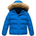 thumbnail image 1 of Chrisuno Boy's Fleece Puffer Coat Winter Warm Quilted Padded Outerwear Thicken Jacket Blue 6/7, 1 of 5