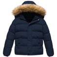thumbnail image 1 of Chrisuno Boy's Water-Resistant Hooded Heavy Padded Winter Coat Lined Thickened Parka Navy 10/12, 1 of 5