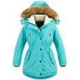 thumbnail image 1 of Chrisuno Girl's Down Alternative Winter Coats Padded Sherpa Jacket With Hood Middle Length Blue 4-5, 1 of 5