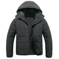 thumbnail image 1 of Chrisuno Men's Big and Tall Thicken Puffer Jacket Insulated Water-Resistant Warm Winter Coat with Hood Bubble Coat Grey 6X, 1 of 5