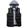 thumbnail image 1 of Chrisuno Men's Quilted Winter Bubble Vest Warm Thicken Sleeveless Puffer Coat With Detachable Hood Black M, 1 of 5