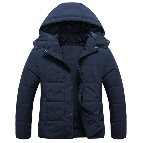Chrisuno Women's Plus Size Thickened Puffer Jacket Water Resistant Maternity Warm Winter Parka Coat Navy Blue 5X