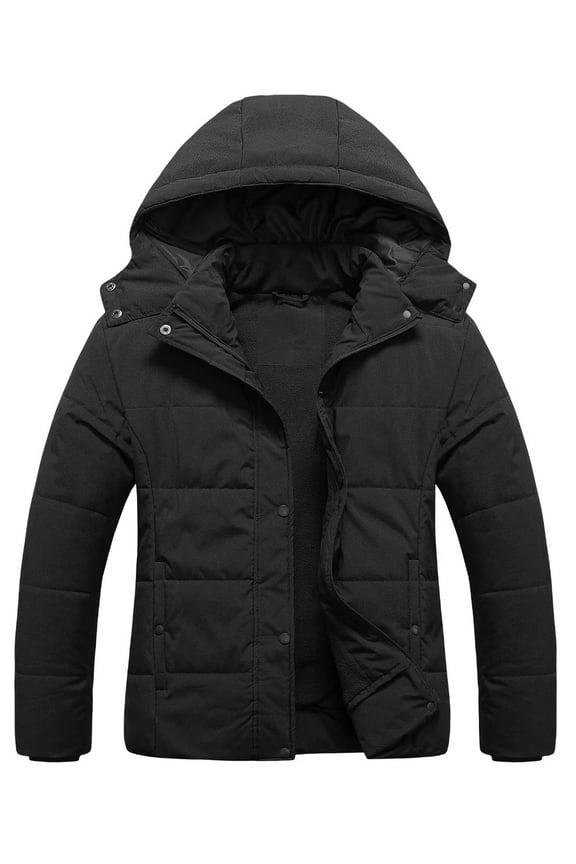 Women's Plus Size Winter Hooded Coat Waterproof Warm Long Puffer Jacket Thick Military Parka Black 4X