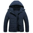 thumbnail image 1 of Chrisuno Women's Plus Size Winter Waterproof Thickened Fleece Lined Puffer Jacket Bubble Coat with Hood Navy Blue 3X, 1 of 5