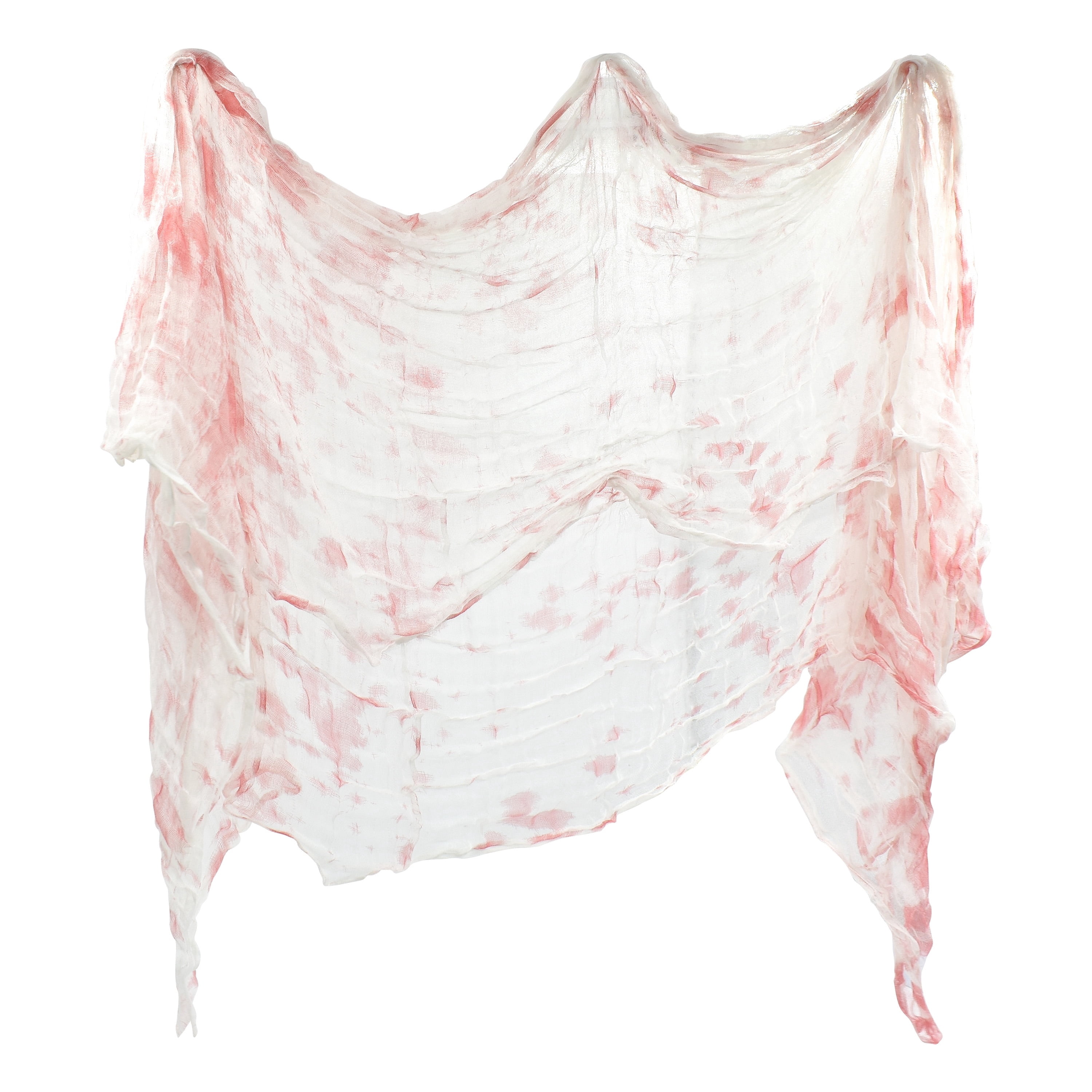 Bloody Creepy Gauze Fabric, White and Red, 65" x 84", Halloween by Way To Celebrate