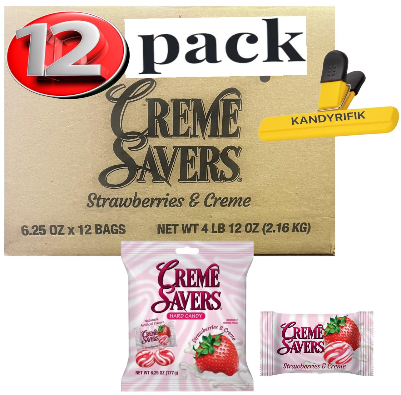 CREME SAVERS (12 PACK 6.25 OZ STRAWBERRY & CREME)