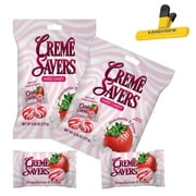 CREME SAVERS (2 PACK 6.25 OZ STRAWBERRY & CREME) | Classic Original Individally Wrapped, Strawberries and Creme and Orange and Creme Hard Candy