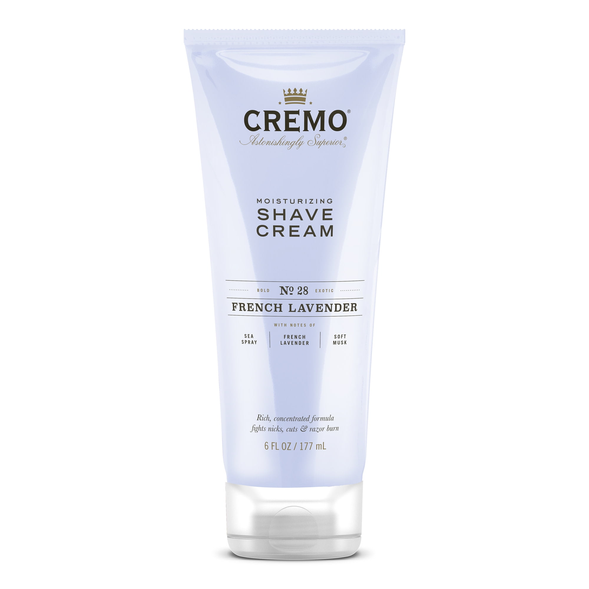 CREMO Superior Shave Cream, French Lavender, 6 fl oz