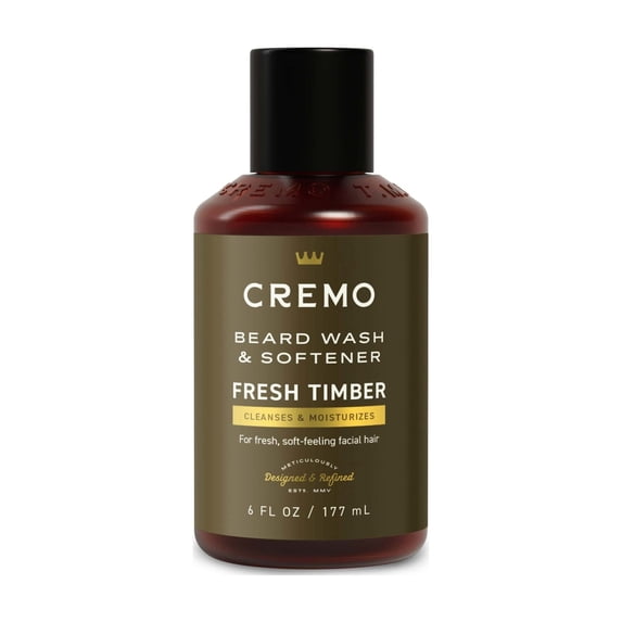 Cremo 2-in-1 Beard Wash & Softener, Fresh Timber Scent, 6 fl oz