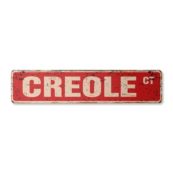 CREOLE Vintage Plastic Street Sign NOLA Orleans jazz spicy food | Indoor/Outdoor | Â 18" Wide