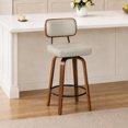 thumbnail image 1 of CRERIYO 360° Swivel Counter Height Bar Stool Set of 1, PU Leather Upholstered Bar Chair with Bentwood Legs and Backrest for Kitchen Island, Gray, 1 of 7