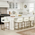 CRERIYO Counter Height Bar Stools Set of 4, PU Leather Bar Stool with ...