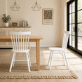 thumbnail image 1 of CRERIYO Solid Wood Windsor Dining Chairs, Set of 2, Spindle Back Kitchen Chairs with H-Style Legs, Classic Farmhouse Dining Room Chairs, White, 1 of 13