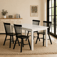 thumbnail image 1 of CRERIYO Solid Wood Windsor Dining Chairs, Set of 4, Spindle Back Kitchen Chairs with H-Style Legs, Classic Farmhouse Dining Room Chairs, Black, 1 of 13