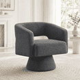 thumbnail image 1 of CRERIYO 360° Swivel Barrel Accent Chair Set of 1, Oversized Soft Teddy Velvet Armchair for Living Room and Bedroom, Gray, 1 of 13
