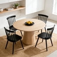 thumbnail image 1 of CRERIYO Windsor Dining Chairs Set of 4, Armless Kitchen Side Chairs with Metal Legs and Classic Slat Back, for Kitchen and Dining Room, Black, 1 of 1