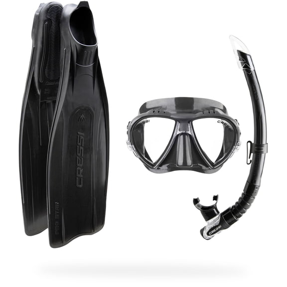 CRESSI Pro Star w/Bag Full Foot Pocket Fins, Black, 45/46