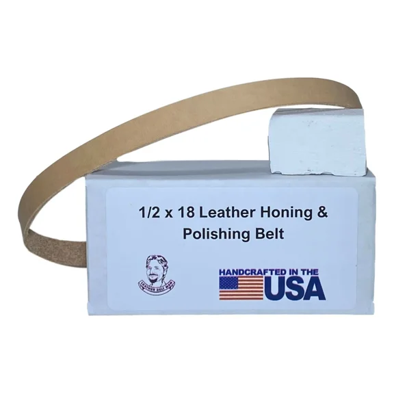 CRESTIN- 1/2" X 18" Leather Honing & Polishing Belt - Buffing Compound Incl