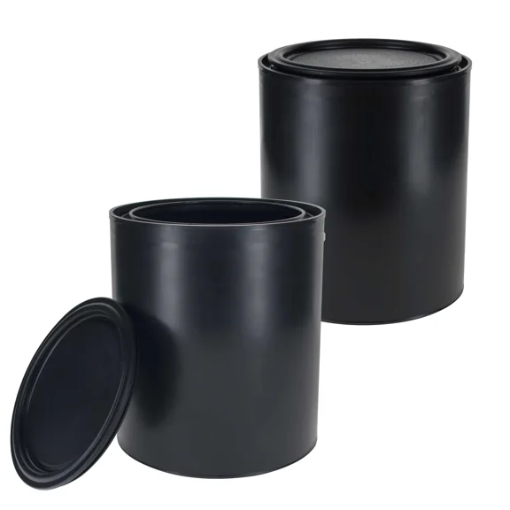 CRESTIN- 1 Quart Empty Plastic Paint Can Bucket, Pack Of 2, Airtight Lid, Coating Storage