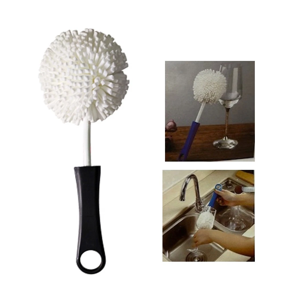 CRESTIN- 1 X Foam Bottle Brush Wine Glass Bottles Ports Dish Cleaner Non Scratch Bristle