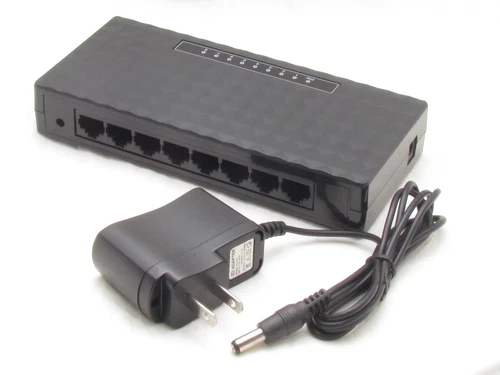CRESTIN- 10/100 Mbps 8 Port Fast Ethernet Lan Desktop Rj45 Network Switch Hub Adapter