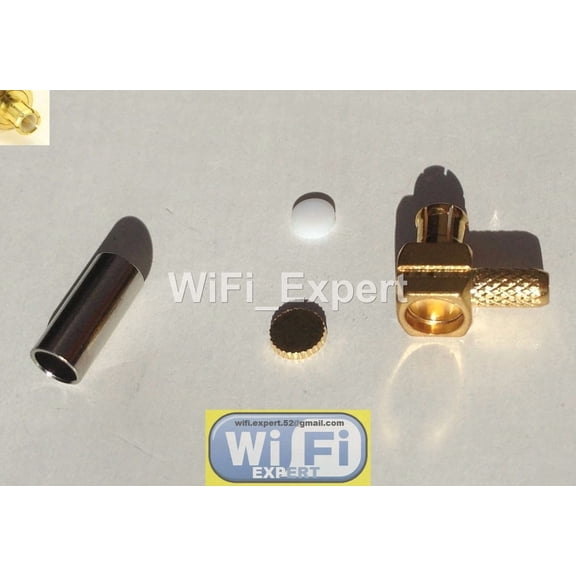 CRESTIN- 10 X Mcx Angle Male Plug L Type Connector Rg316 Rg174 Rf Cable Crimp Solder