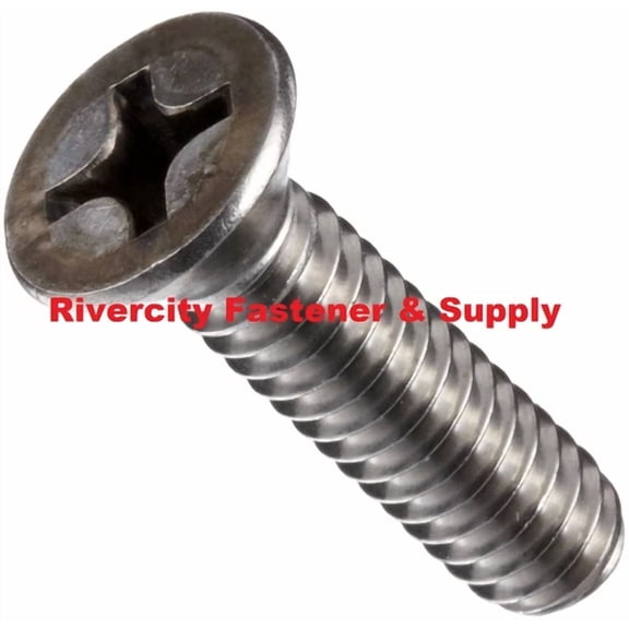 CRESTIN- (100) 1/4-20X3/4 Phillips Flat Head Machine Screws Stainless 1/4X20X3/4