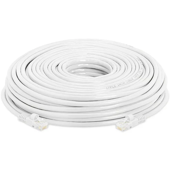 CRESTIN- 100 Ft White Rj45 Cat6 Ethernet Lan Network Cable Patch Cord For Pc Laptop Ps4