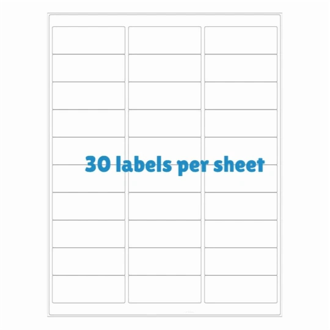 CRESTIN- 100 Sheet Address Labels Self-Adhesive For Laser & Inkjet 30 Up 1 X 2.63