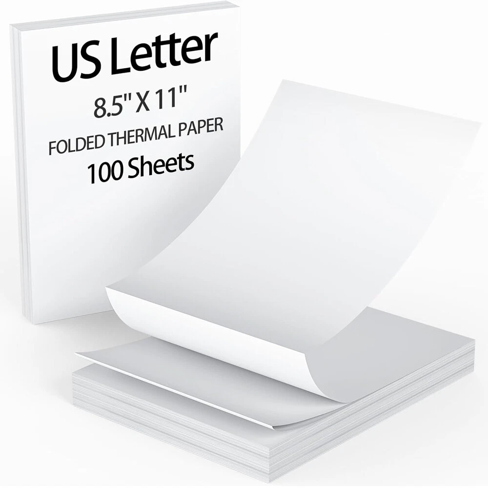 CRESTIN- 100 Sheets 8.5" X 11" A4 Thermal Paper Us Letter Size For M08F M834 Mt800 Pj762