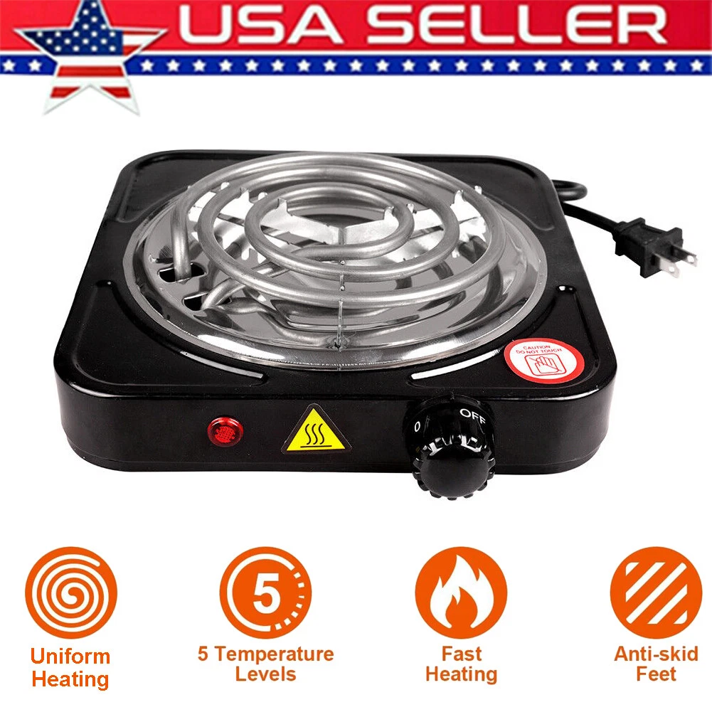CRESTIN- 1000W Portable Electric Single Burner Hot Plate Kitchen Cooktop Cooking Stove