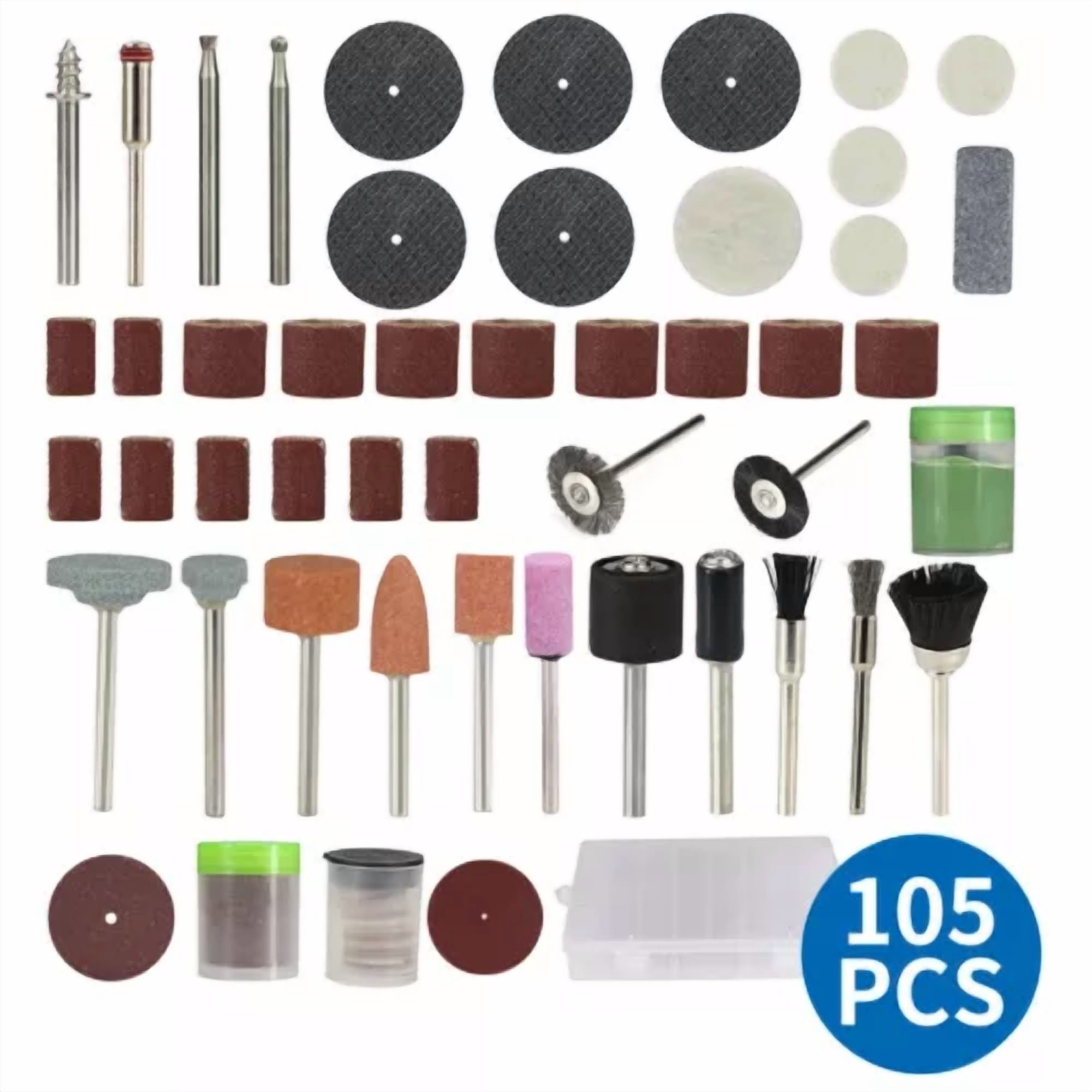 CRESTIN- 105X Abrasive Rotary Tool Accessories Kit Grinding Sanding Polishing For Dremel
