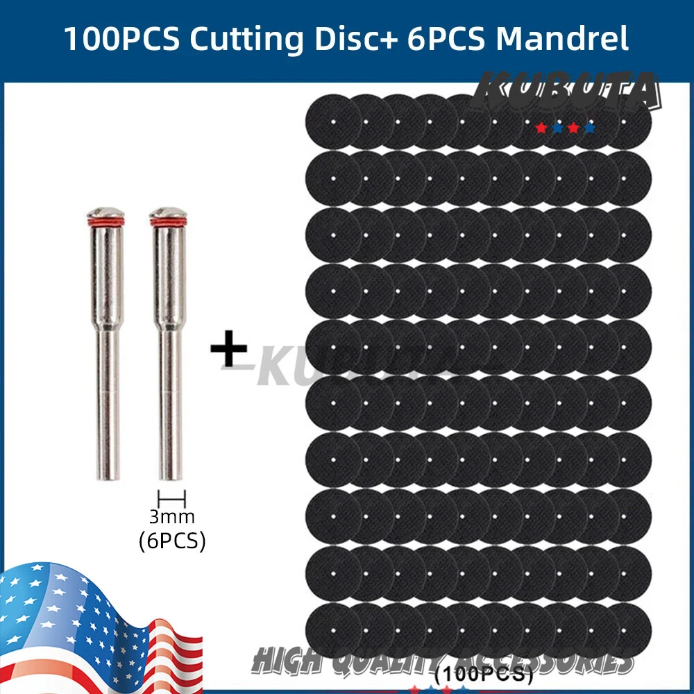 CRESTIN- 106Pack 1/8In Fiberglass Reinforced Cutting Wheel For Dremel Rotary Cut Off Disc