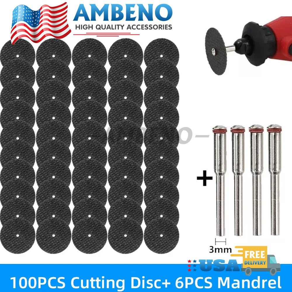 CRESTIN- 106Pc 1/8In Fiberglass Reinforced Cutting Wheel For Dremel Rotary Cut Off Disc