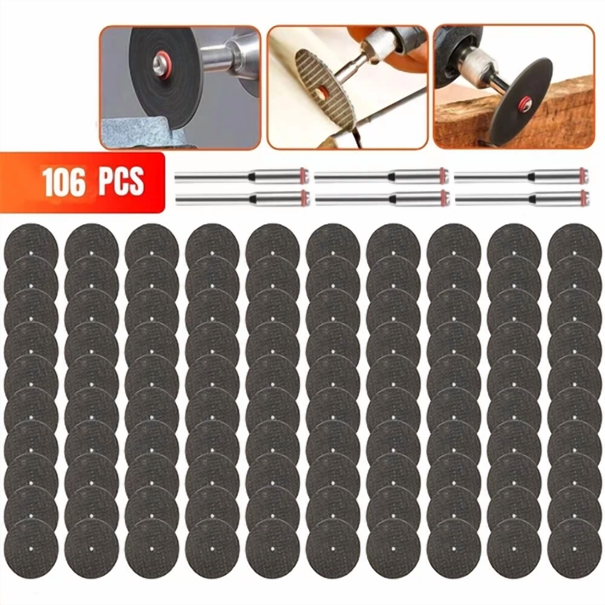 CRESTIN- 106Pcs-1/8In Fiberglass Reinforced Cutting Wheel For Dremel Rotary Cut Off Disc