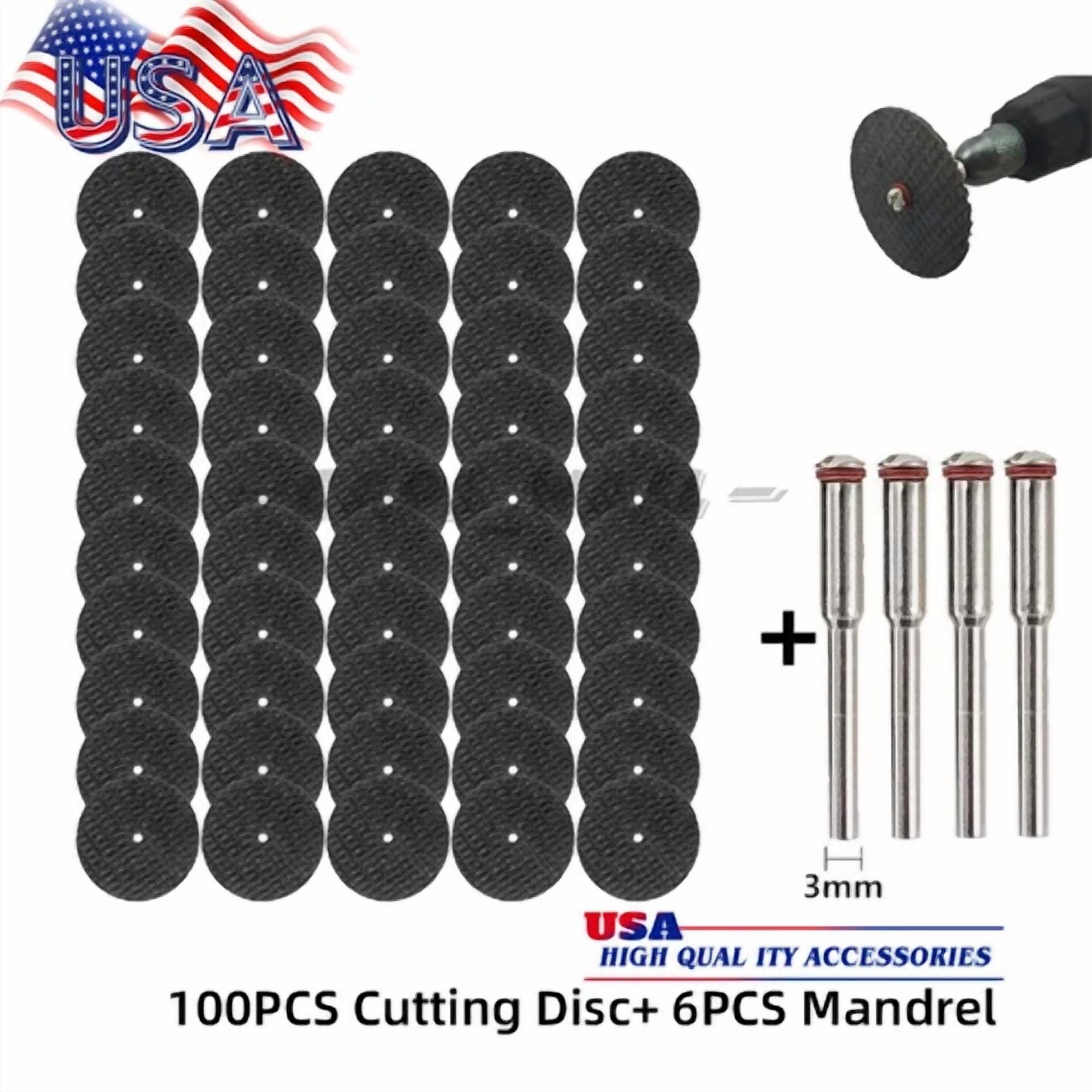 CRESTIN- 106X 1/8In Fiberglass Reinforced Cutting Wheel For Dremel Rotary Cut Off Disc